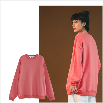 Solid color heavyweight thick round neck pullover sweatshirt BC1-900