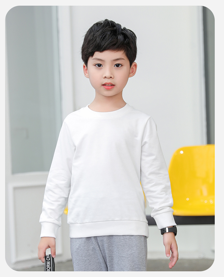 420g plus velvet silver fox fleece children round neck sweatshirt D03-8011