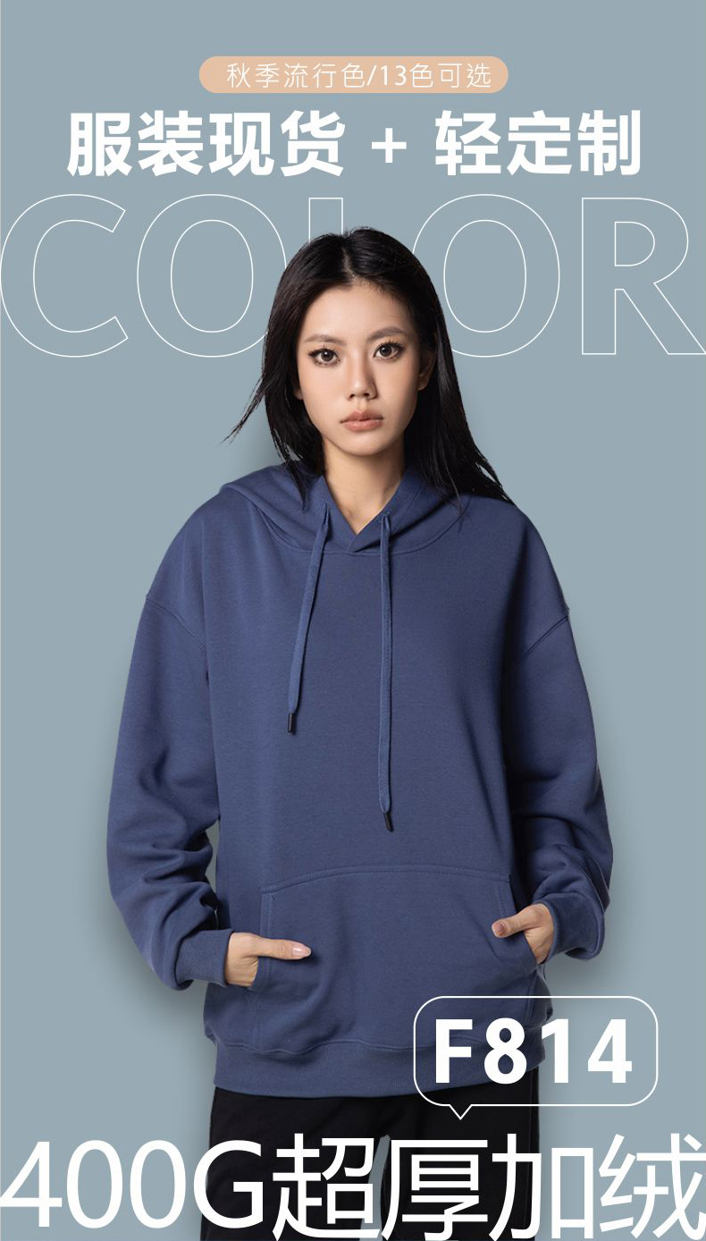 400g warm fleece hooded pullover sweatshirt GJ36-F814