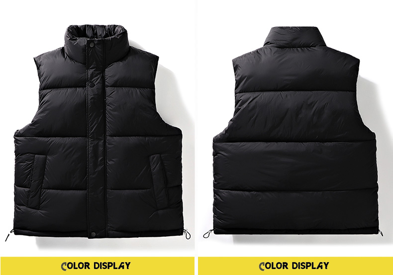 Nylon water-repellent solid color stand-up collar thick warm vest KA2-MX-K803