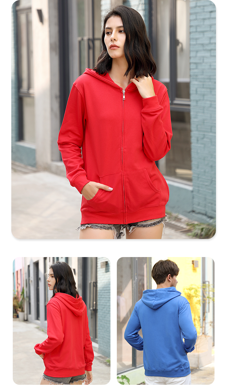 300g wool coil casual fashion hooded zipper sweatshirt CF013