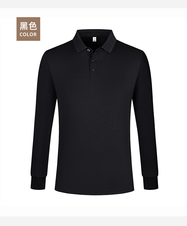 Fashion solid color long sleeve POLO shirt GJ61-35001