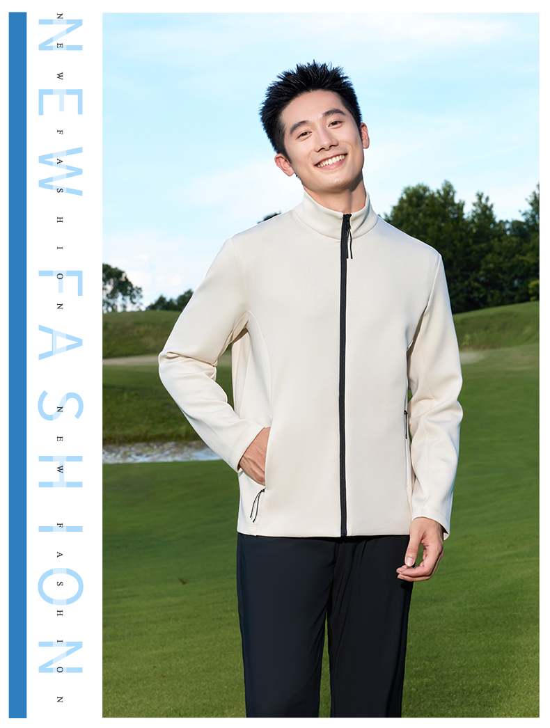 290g high-end skin-friendly Q elastic zipper long-sleeved jacket GJ11-8851