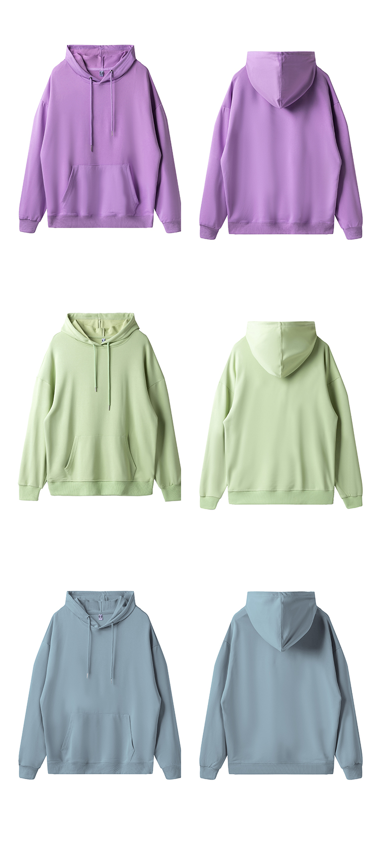 260g twill dropped shoulder hooded pocket sweatshirt universal style GJ23-M028