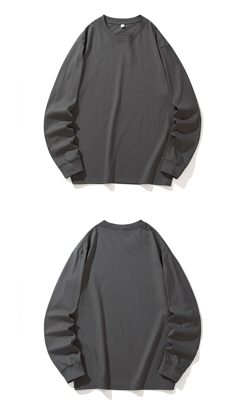 250g large drop shoulder solid color pure cotton pullover round neck sweatshirt KD2-JRT6666