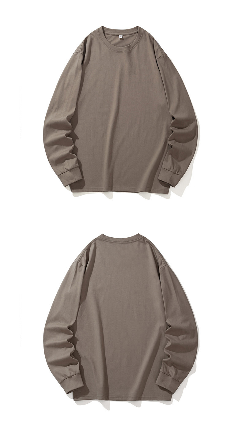 250g large drop shoulder solid color pure cotton pullover round neck sweatshirt KD2-JRT6666