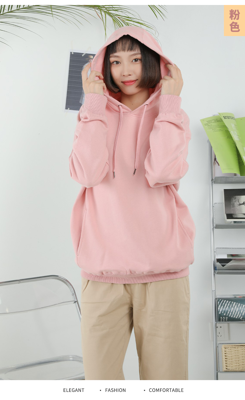 320g combed cotton drop shoulder hoodie sweatshirt universal style YZ03-2038