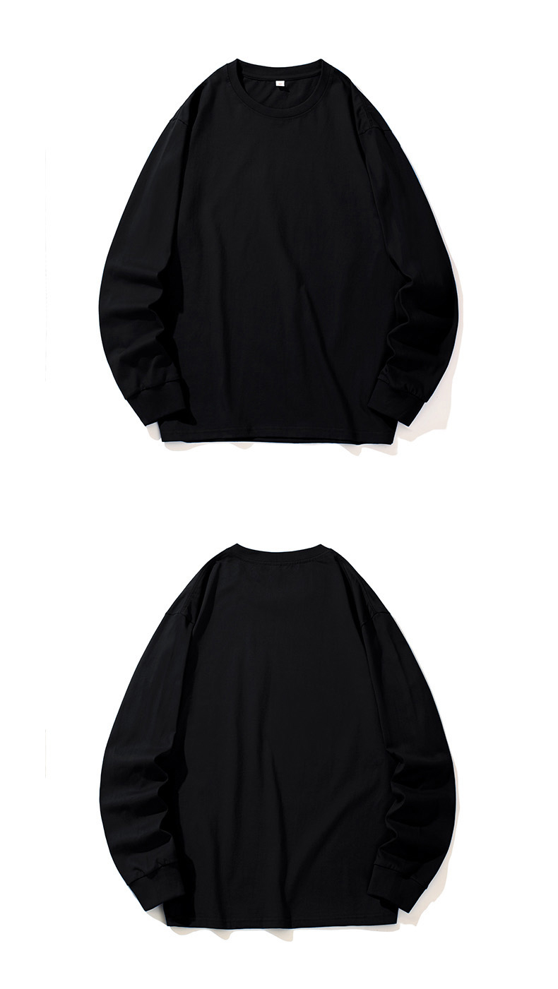 250g large drop shoulder solid color pure cotton pullover round neck sweatshirt KD2-JRT6666