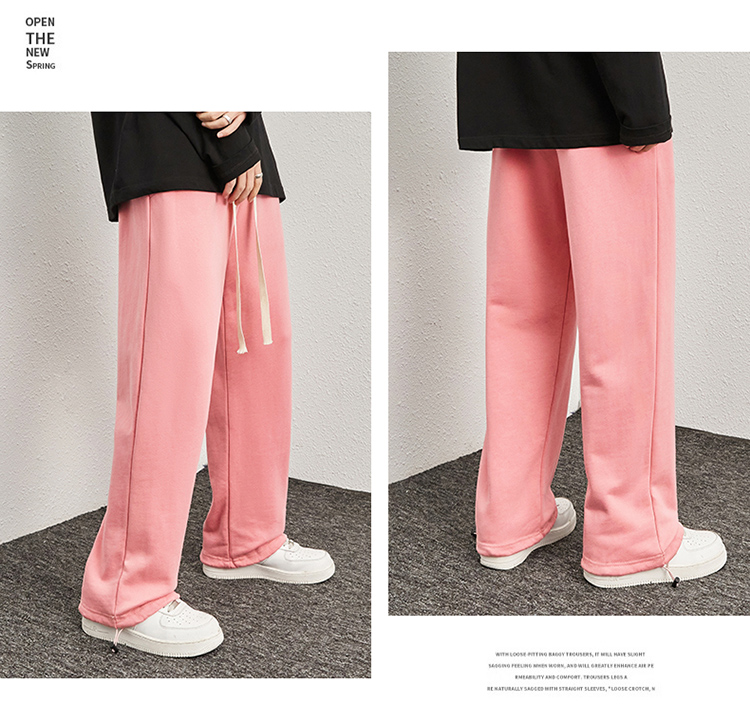 Straight casual pants plain men sweatpants KE3-023690