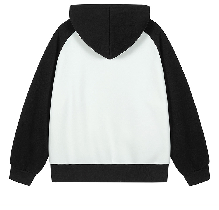 Contrast color cardigan hooded zipper sweatshirt KE3-0253243