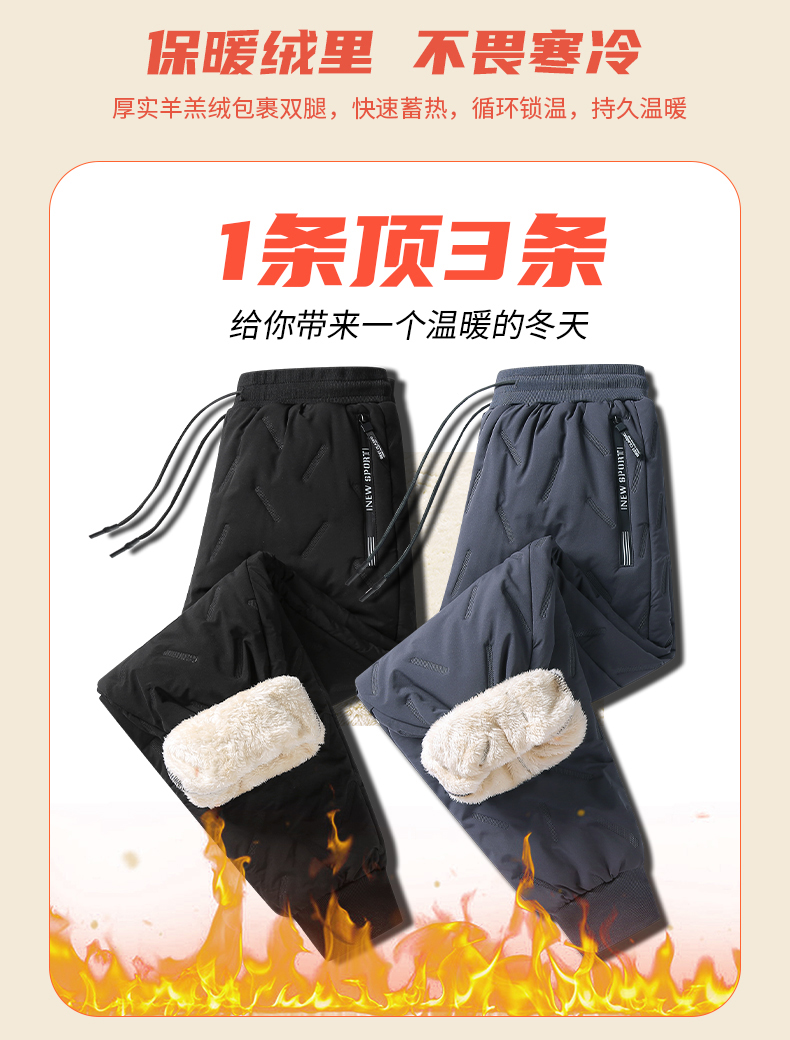 Ultrasonic windproof and waterproof lambskin cotton pants D1-F-911