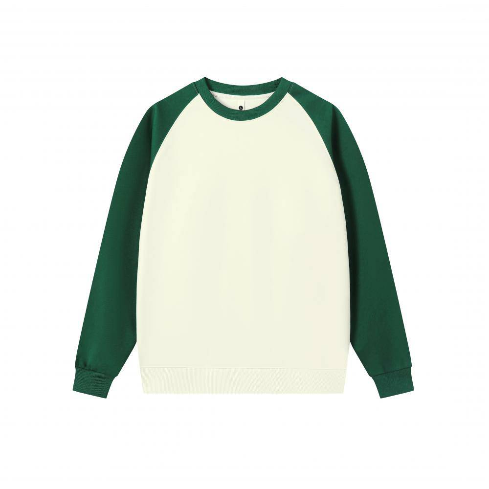 360g pure cotton raglan colorblocking round neck sweatshirt for couples GJ9-Z01