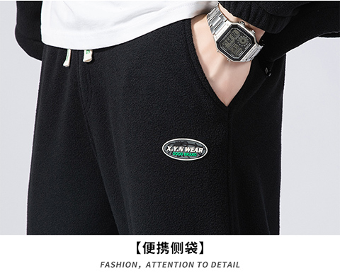 Double-sided hand-grabbed polar fleece couple suit stand-up collar zipper sweatshirt KB-9906 men