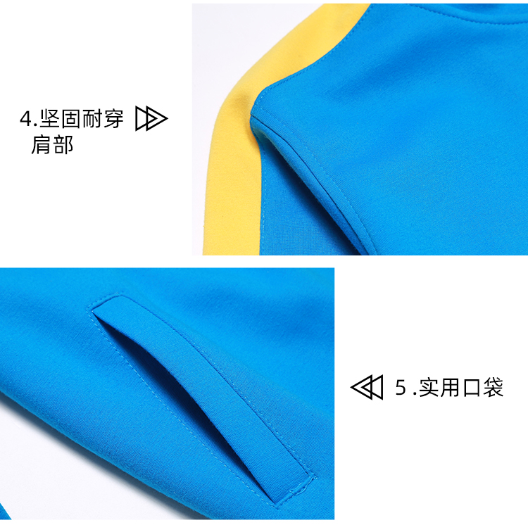 360g pure cotton double layer contrast color stand collar thick sweatshirt universal style GJ24-703