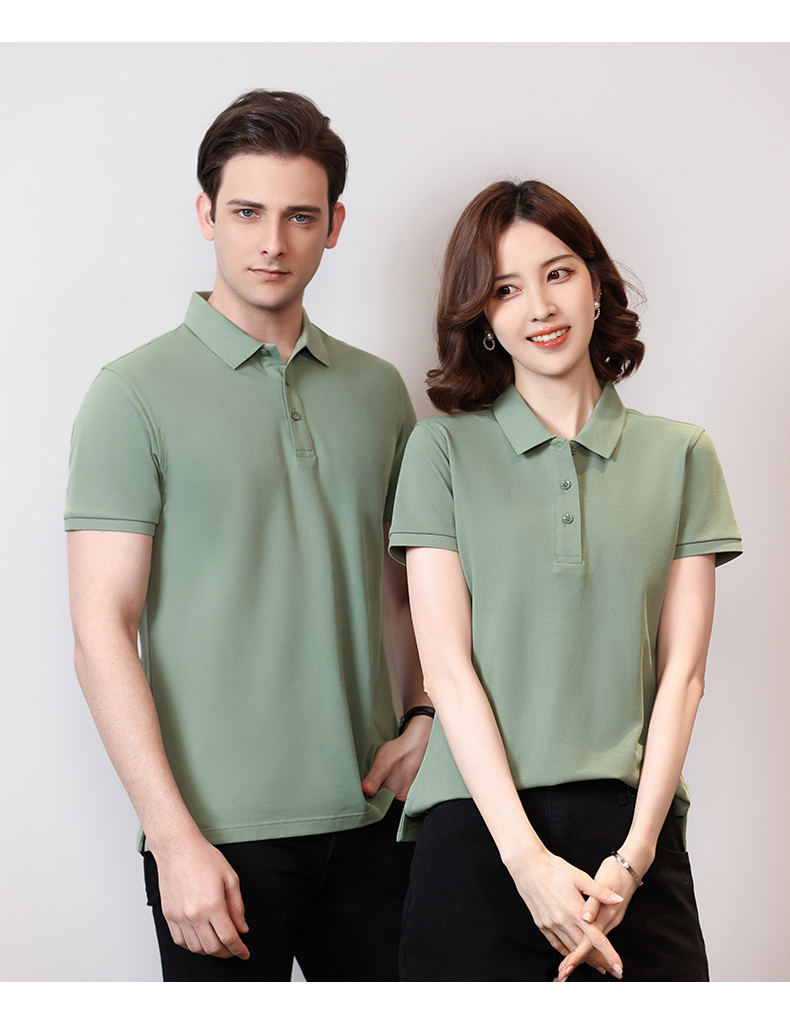 210g 40s double yarn medium beaded horse cotton beaded flower short sleeve POLO shirt GJ15-2386