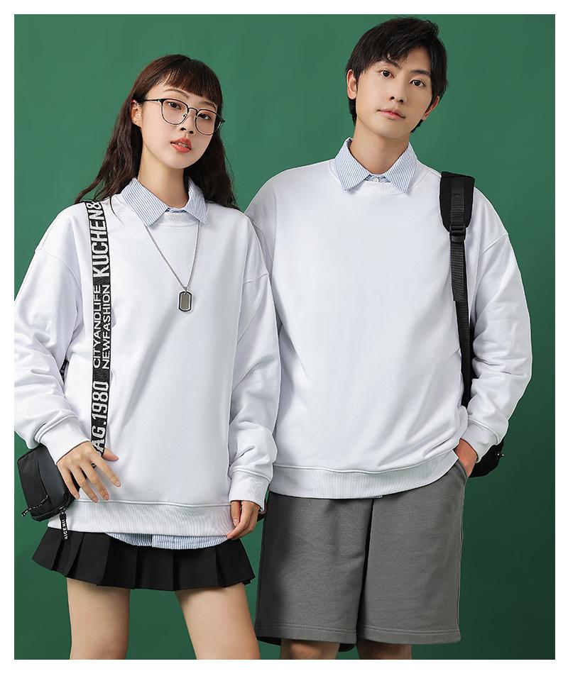 350g pure cotton composite round neck pullover couple sweatshirt G21-Y01