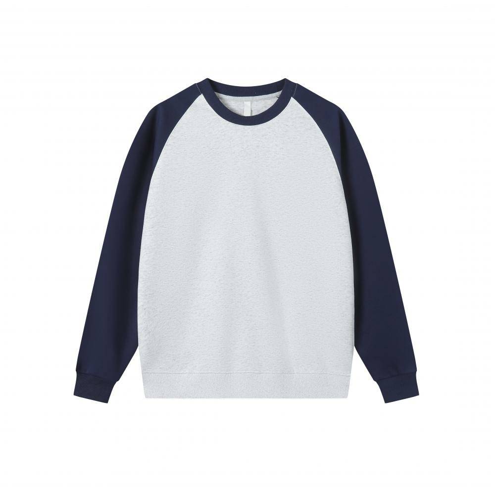 360g pure cotton raglan colorblocking round neck sweatshirt for couples GJ9-Z01