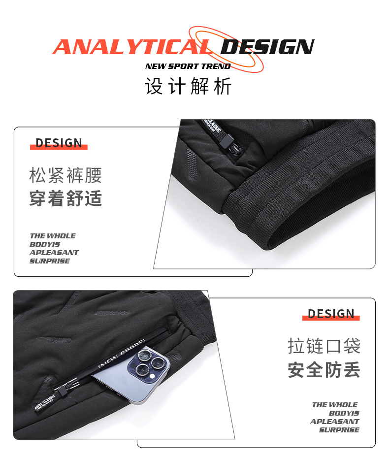 Ultrasonic windproof and waterproof lambskin cotton pants D1-F-911