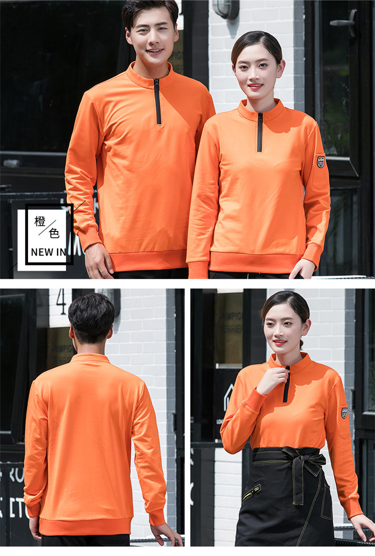 Boutique cotton stand collar zipper sweatshirt universal style H01-18801