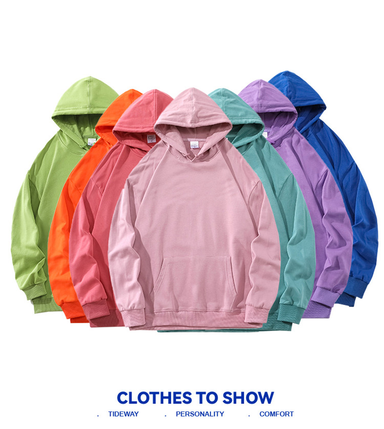 300g pure cotton terry hooded pullover sweatshirt universal style GT2-6161