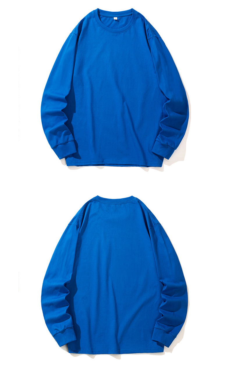 250g large drop shoulder solid color pure cotton pullover round neck sweatshirt KD2-JRT6666