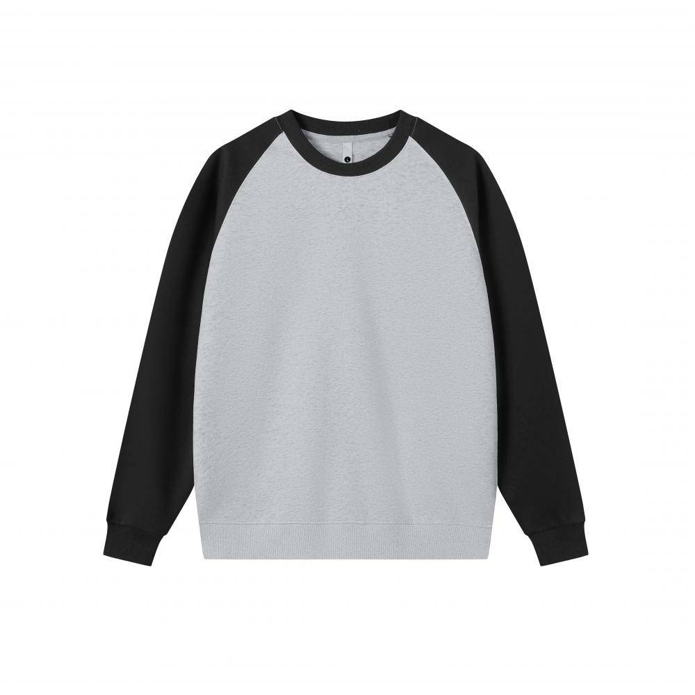 360g pure cotton raglan colorblocking round neck sweatshirt for couples GJ9-Z01