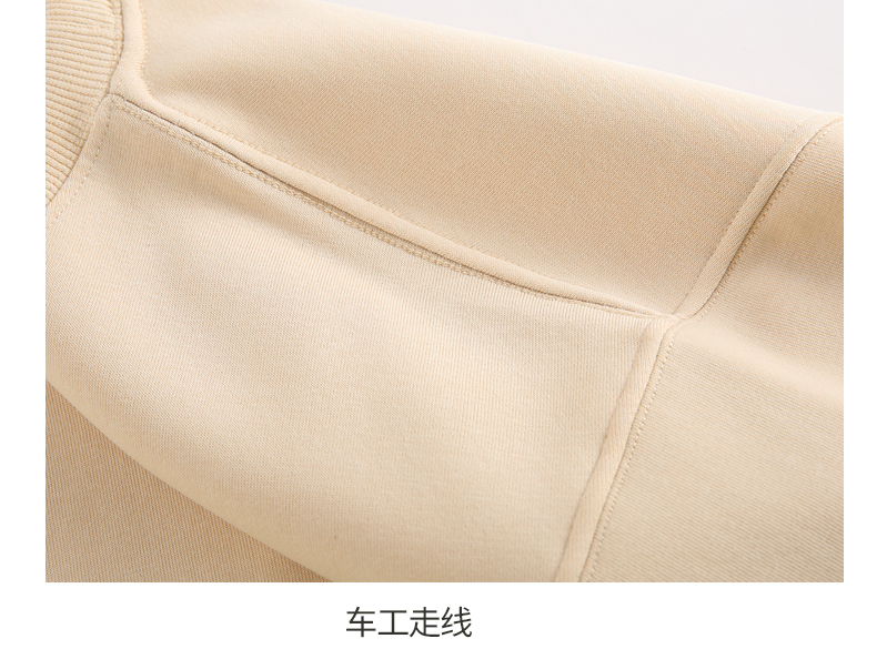 400g Chinese cotton drop shoulder round neck plus velvet sweatshirt GJ47-701