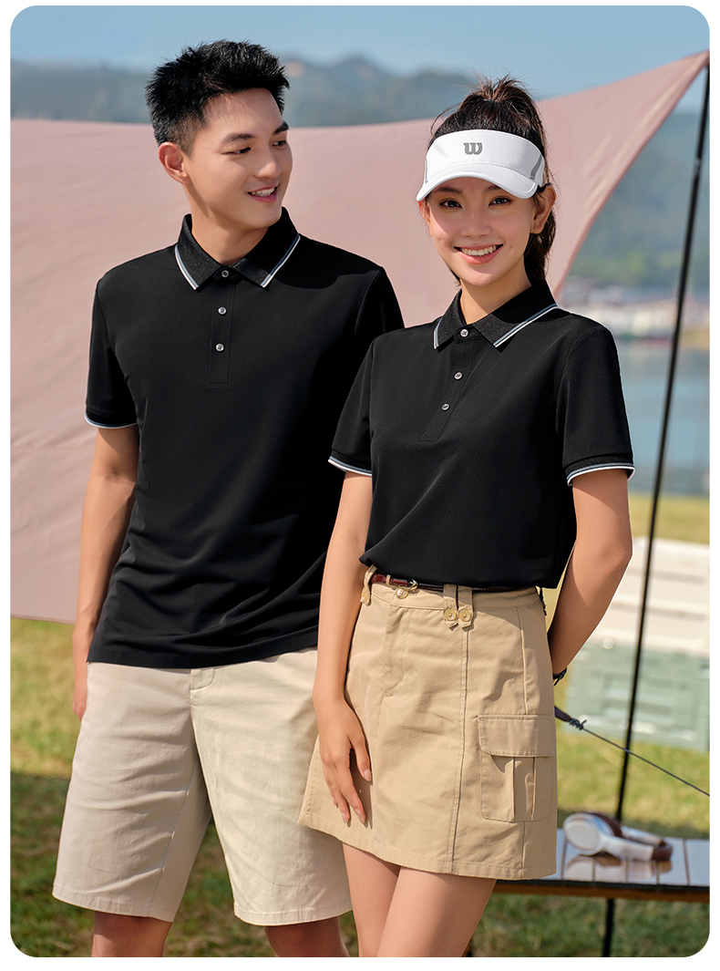 180g Feile Beaded Business Lapel Short Sleeve POLO Shirt GJ39-6501