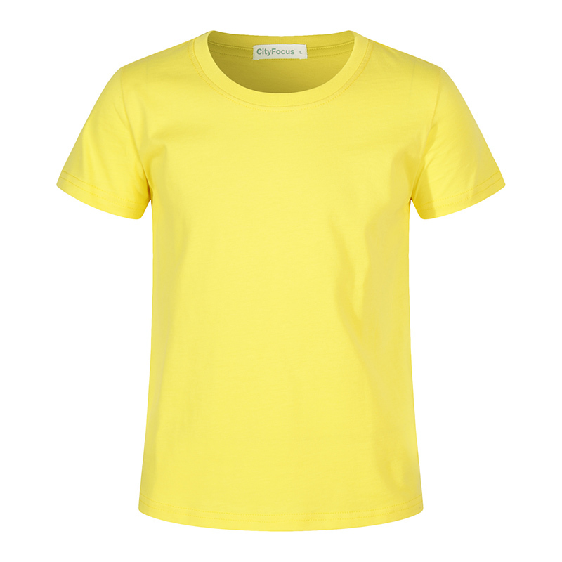 190g 26 count washed cotton round neck T-shirt for children 