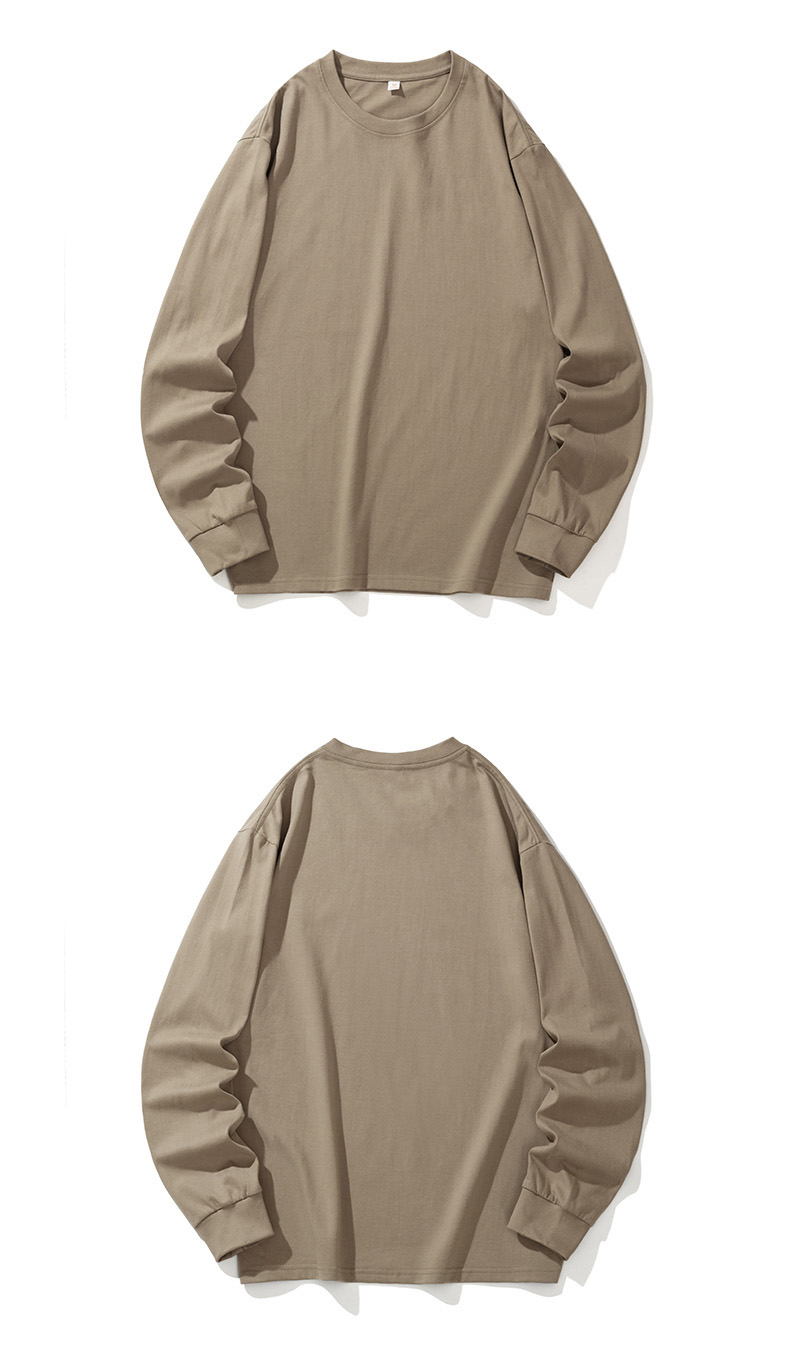 250g large drop shoulder solid color pure cotton pullover round neck sweatshirt KD2-JRT6666