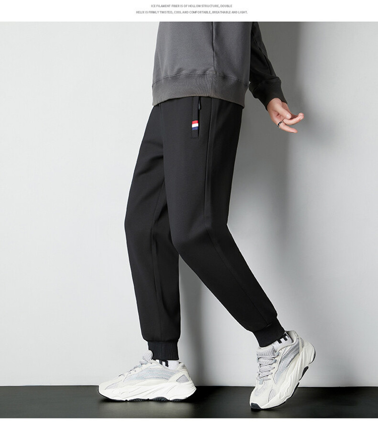 Knitted cuffs plus velvet casual sweatpants men KE3-0282009JR