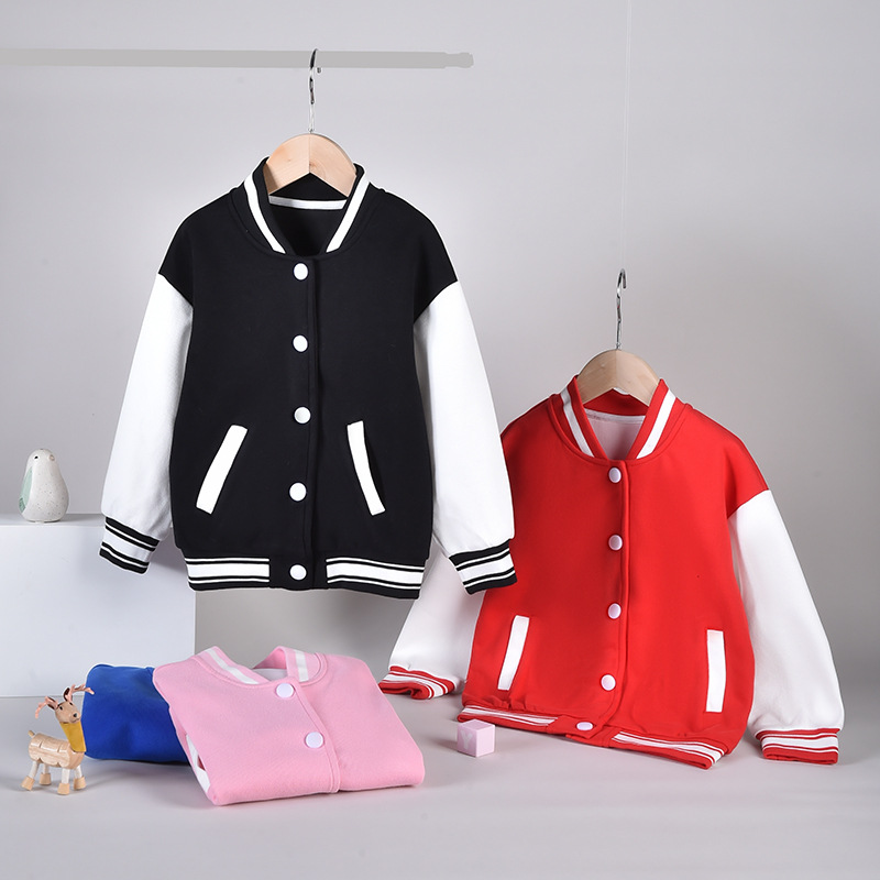 Korean autumn clothing small and medium children loose baseball jacket D31-baseball jacket