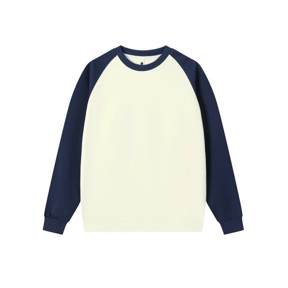 360g pure cotton raglan colorblocking round neck sweatshirt for couples GJ9-Z01