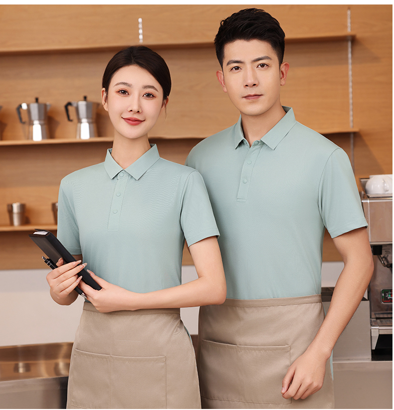 210g moisture-absorbing quick-drying solid color seamless collar short-sleeved lapel polo shirt L04-P140