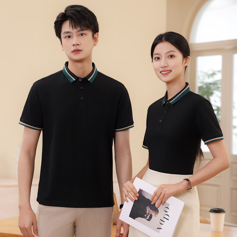 220g imitation cotton double yarn workwear short-sleeved lapel polo shirt L18-6605