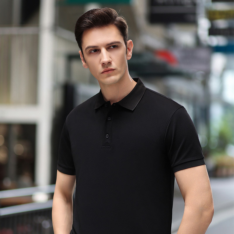 200g mercerized cotton spandex short-sleeved lapel polo shirt L18-8088