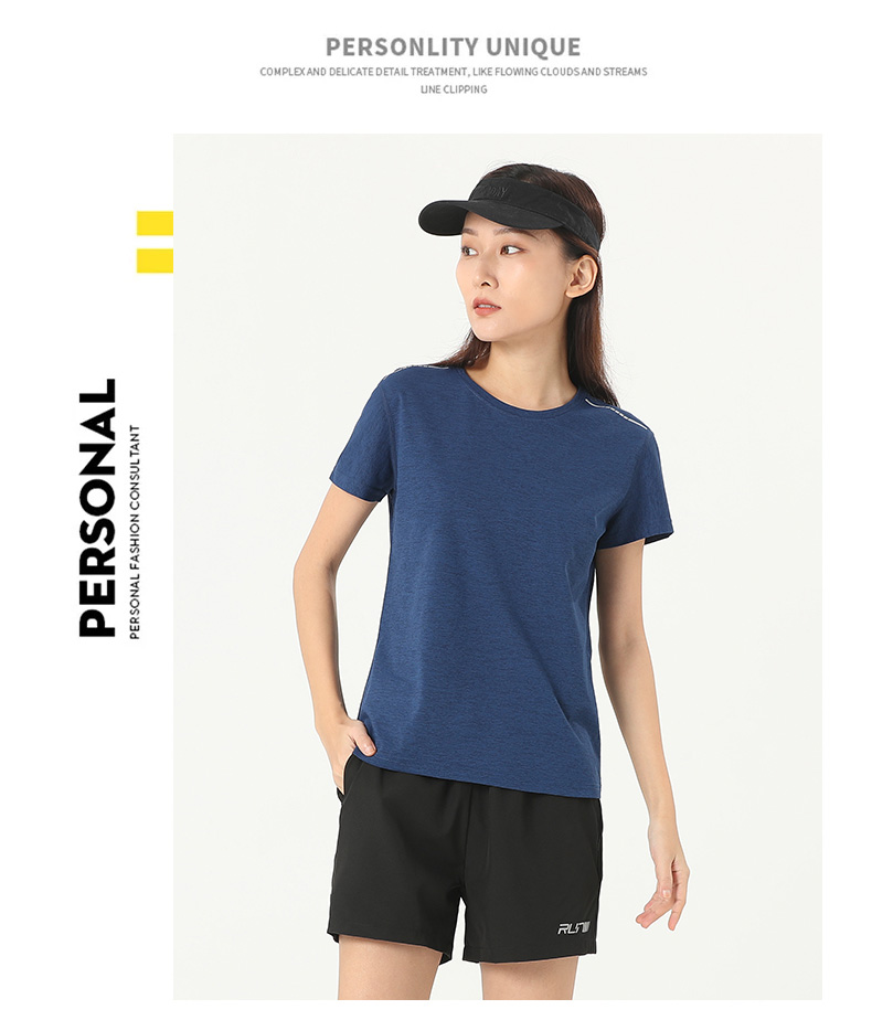 High elastic close-fitting couple style high elastic ice silk round neck short sleeve female style KG2-2022001