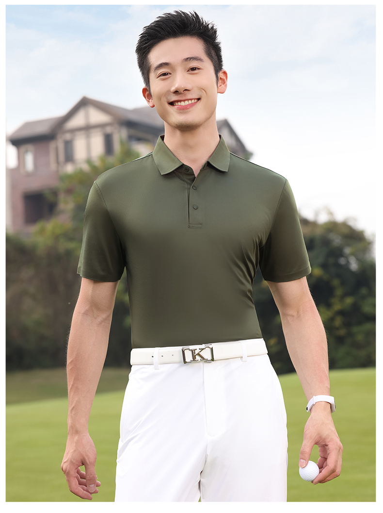 175g nylon cotton silk cool touch short-sleeved lapel POLO shirt GJ11-83003