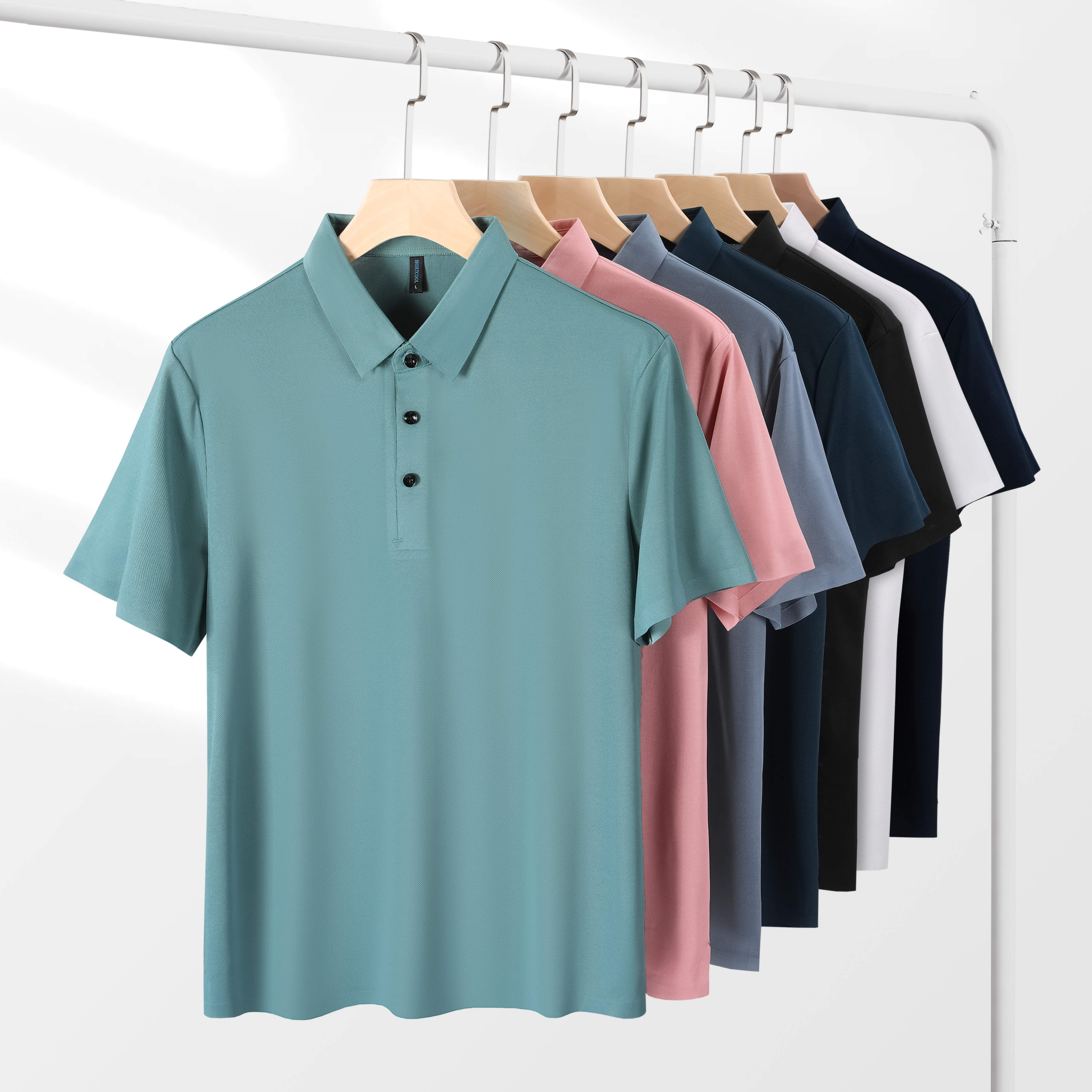 180g ice-feel cotton seamless short-sleeved lapel polo shirt L18-606