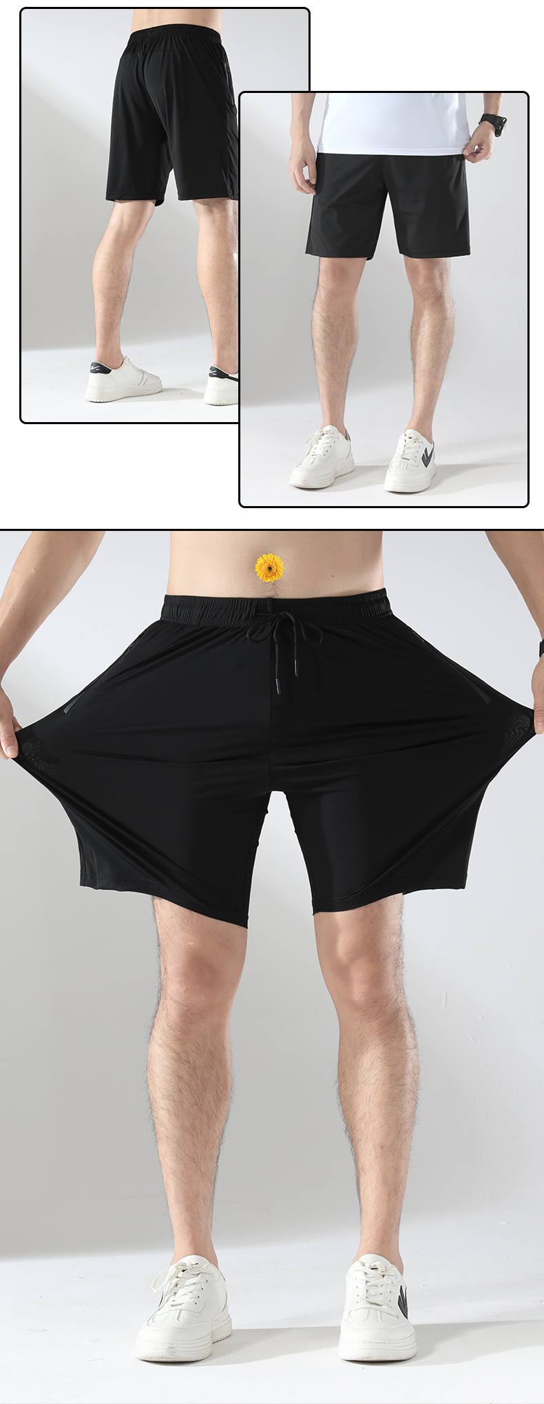 Skin-friendly and comfortable ice silk fabric casual shorts GJ62-J021