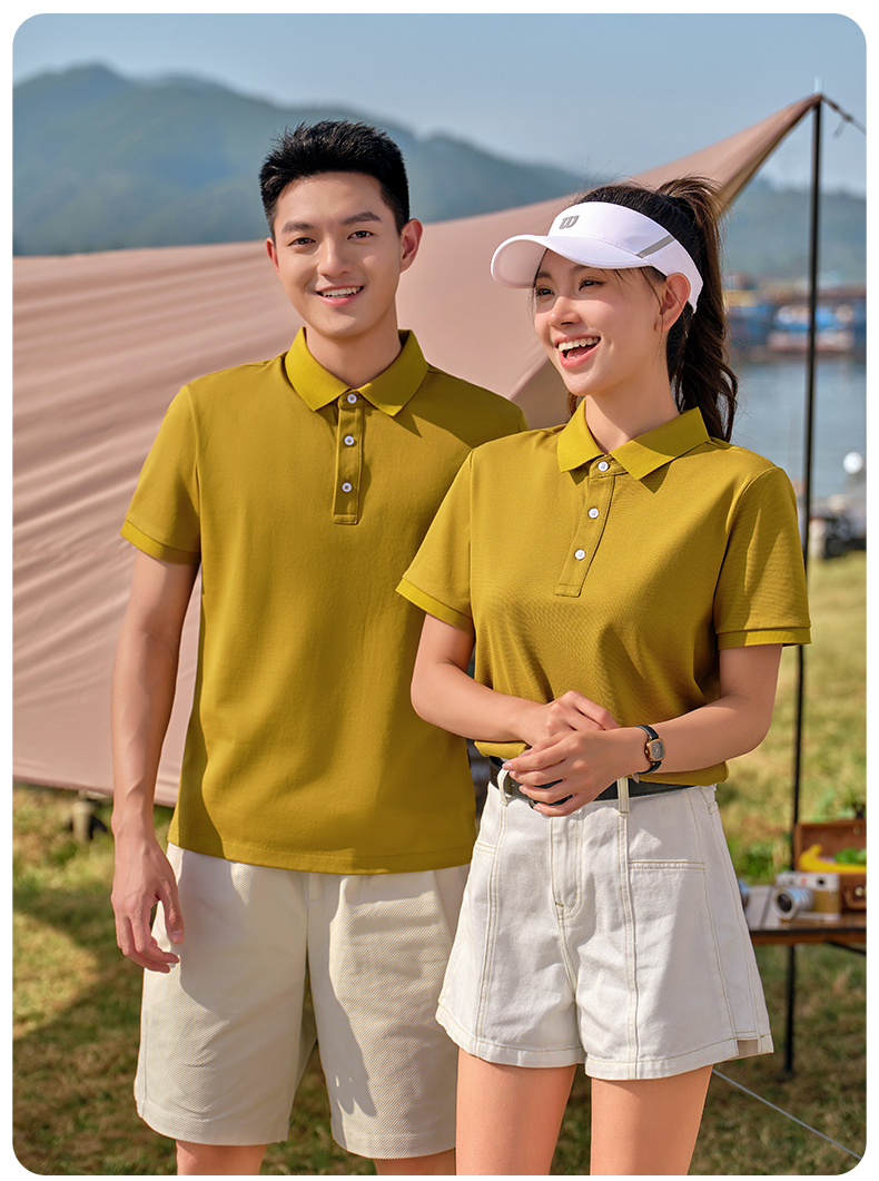 230g70s long-staple cotton mercerized pearl casual lapel short-sleeved POLO shirt GJ39-6300