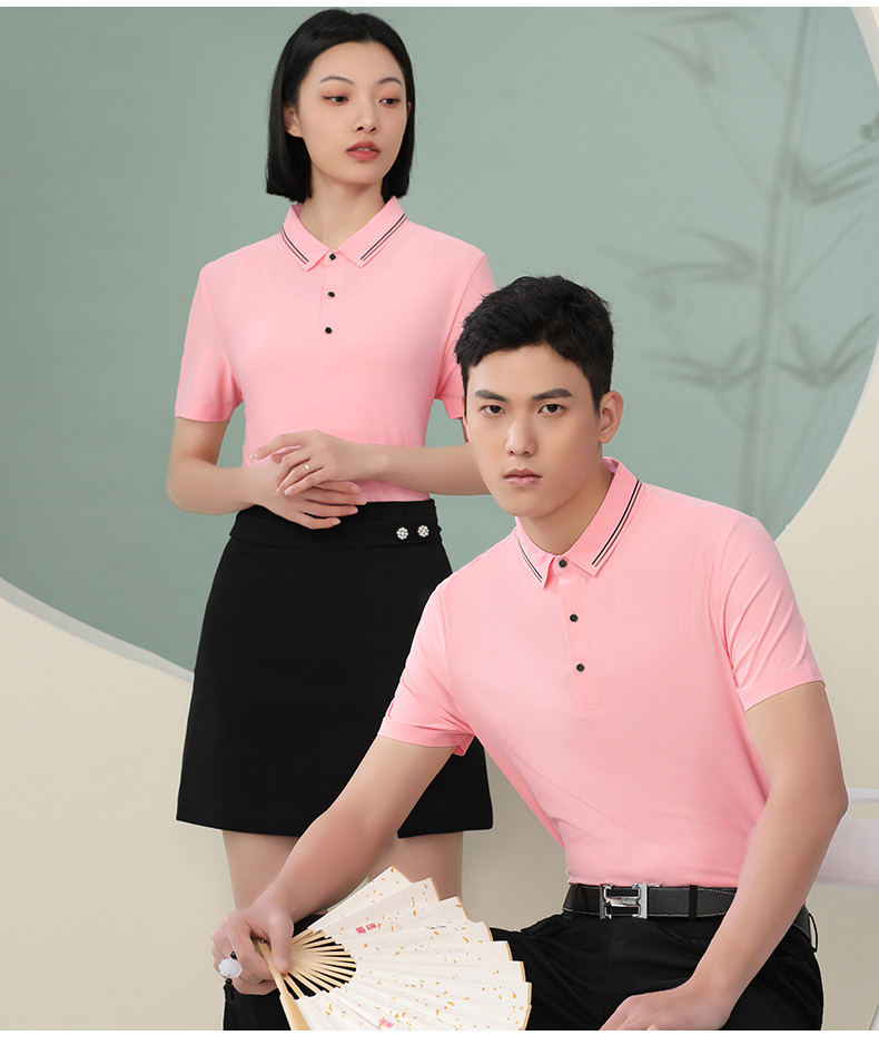 180g comfortable slim seamless color edge short sleeve lapel W01-F835