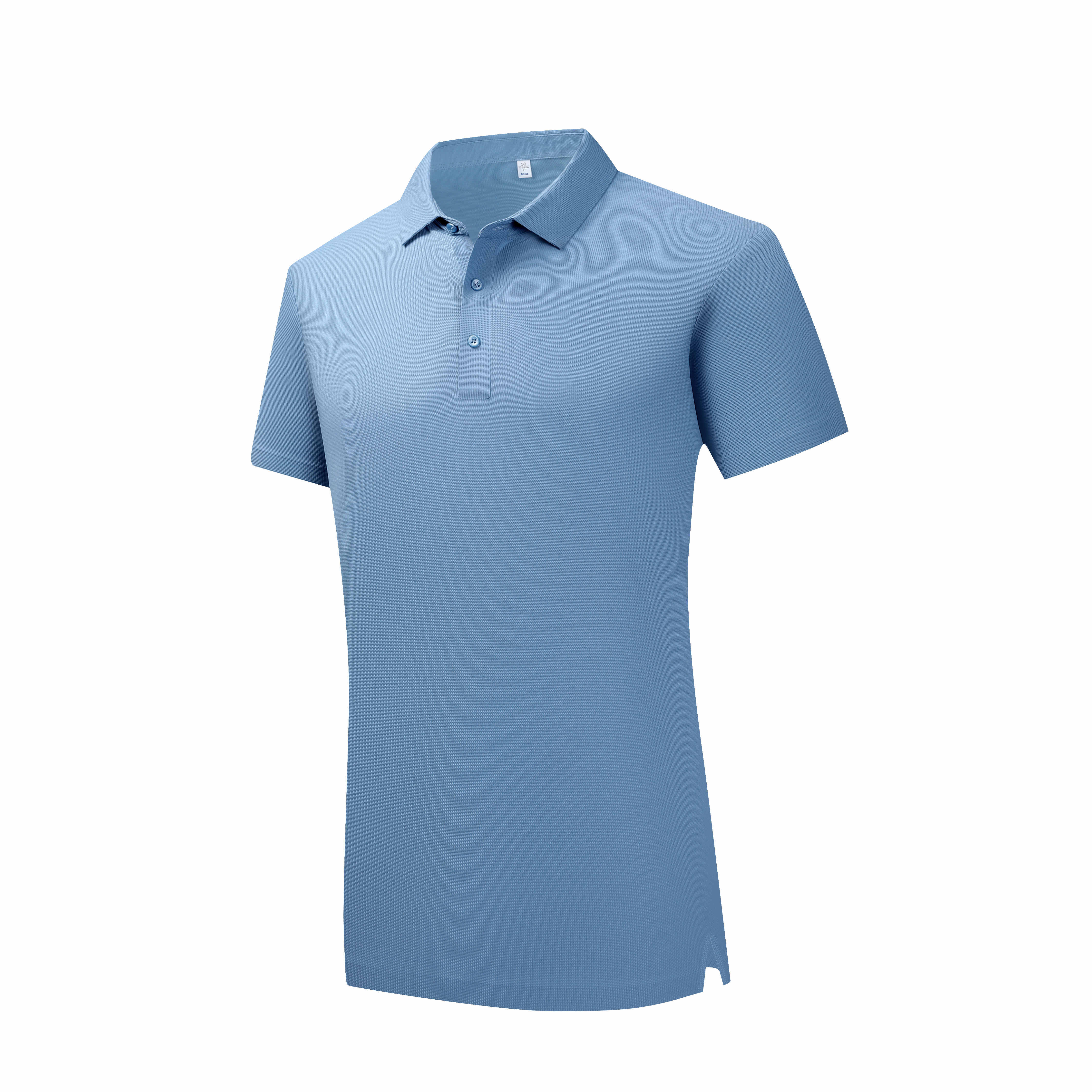 190g waffle 5A antibacterial cool solid color seamless polo shirt C07-3601