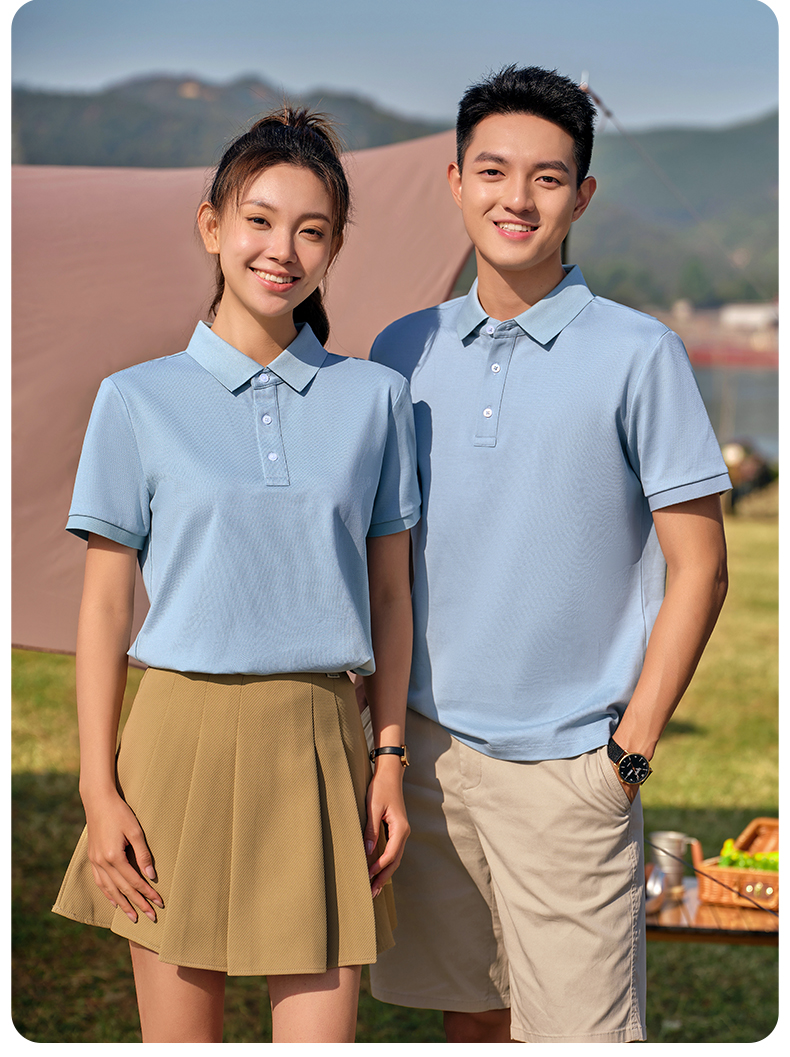 230g70s long-staple cotton mercerized pearl casual lapel short-sleeved POLO shirt GJ39-6300