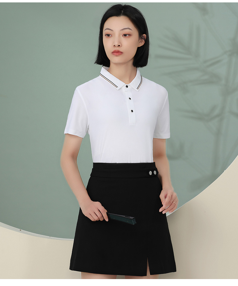 180g comfortable slim seamless color edge short sleeve lapel W01-F835