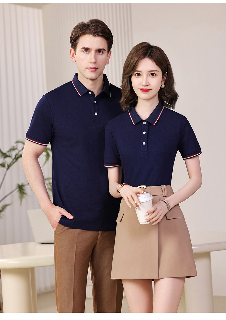 210g Solona color lapel short-sleeved POLO shirt GJ59-B2803