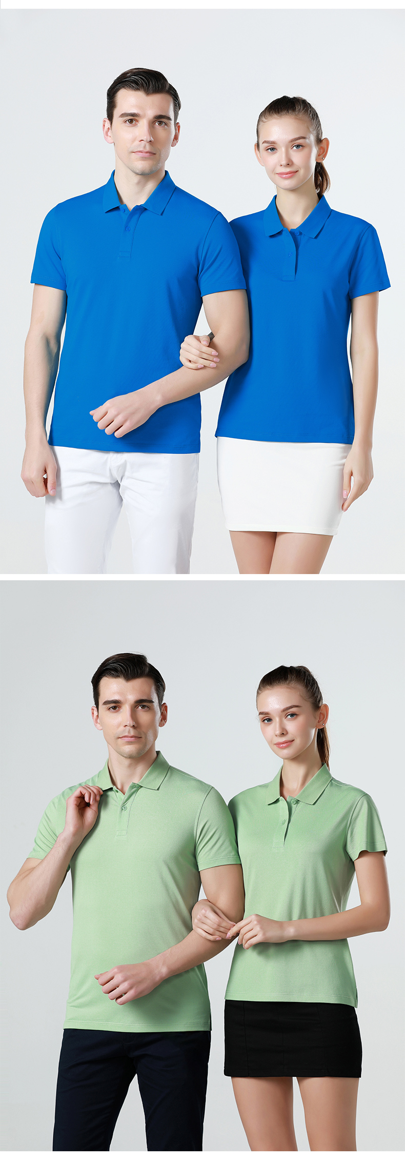 180g solid color pique lapel short-sleeved Polo shirt general style 72-622 (no slits)