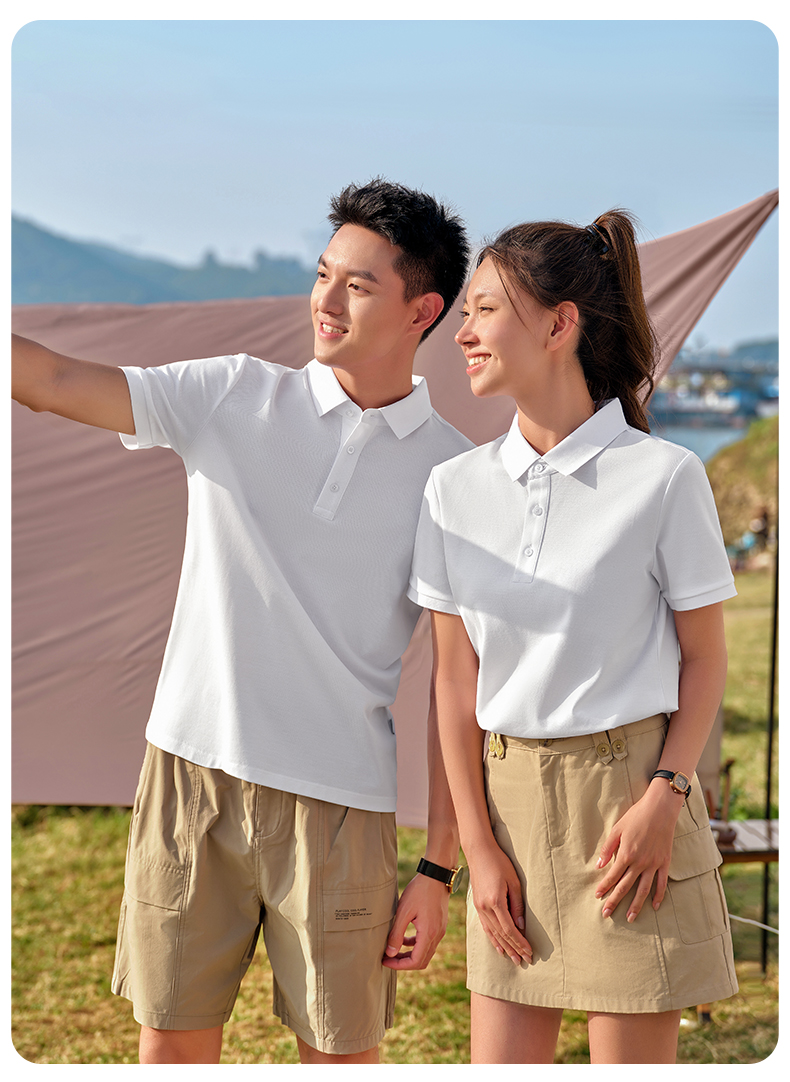 230g70s long-staple cotton mercerized pearl casual lapel short-sleeved POLO shirt GJ39-6300