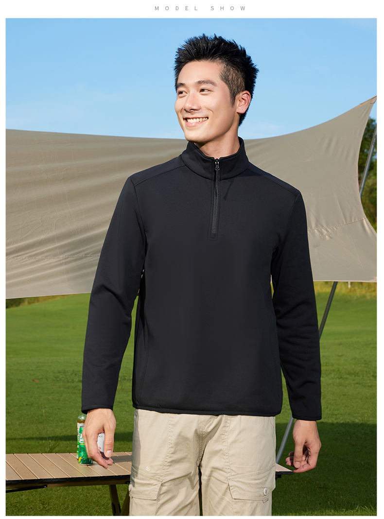 210g zero pressure Toray light stone heating half chest zipper long sleeve functional shirt GJ11-8837