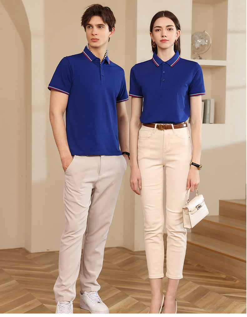 210g ice ion plain lapel POLO short sleeve W01-A208